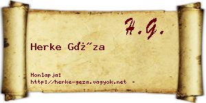 Herke Géza névjegykártya